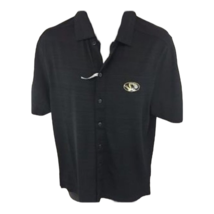 Missouri Tigers Cutter &amp; Buck Mens Button Shirt Black Short Sleeve DryTe... - £13.96 GBP