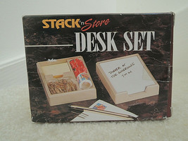 Desk Set 2 Pc Set Holds Memos Clips Stamps Rubber Bands Pins Sticky Notes Etc - £4.32 GBP