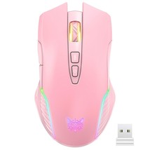 Rgb Wireless Gaming Mouse, Rechargeable Computer Mice With 5 Adjustable Dpi Up T - £36.37 GBP