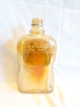 Vintage Carnival Glass Golden Wedding Whiskey Bottle Flask Pint - £6.29 GBP