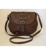 Brown Faux Leather Hobo Purse Studs Buckle Adjustable Shoulder Bag Handb... - £22.38 GBP