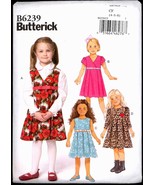 Unc Sz 4 5 6 Girls Raised Waist Dress Butterick 6239 Sewing Pattern Ches... - $6.99