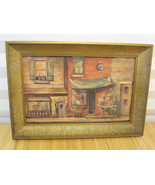 Antique Vintage Philip Alfieri NYC Print Street Scene FLOWER SHOP SS-5691 - $63.44 CAD