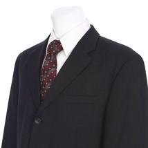 Banana Republic 3 Button Deep Charcoal Gray Pinstripe Sport Coat Suit Jacket 44R - £39.47 GBP