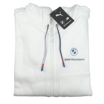 Puma BMW M Motorsport White Hoodie Full Zip Sweat Jacket Mens Size Medium NEW - $61.95