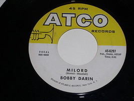 Bobby Darin Golden Earrings Milford 45 RPM Record Vintage Atco Label - £19.86 GBP