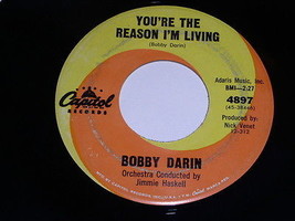 Bobby Darin You&#39;re The Reason I&#39;m Living 45 RPM Record Juke Box Strip Captitol - £19.86 GBP