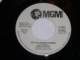 James Darren Sad Eyed Romany Woman Promo 45 Rpm Vintage MGM Label - £14.93 GBP