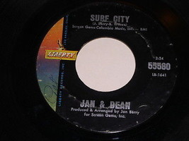 Jan &amp; Dean Surf City She&#39;s My Summer Girl 45 RPM Record Vintage Liberty Label - £12.78 GBP
