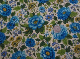 3994.  House &#39;n Home BLUE FLORAL Upholstery FABRIC - 44&quot; x 2-7/8 yds. - £16.07 GBP