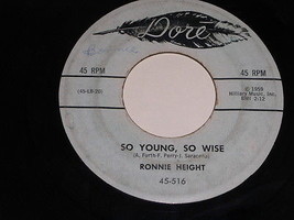 Ronnie Height Come Softly To Me So Young So Wise 45 RPM Vintage Dore Label - £11.95 GBP