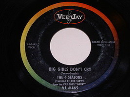 The 4 Seasons Big Girls Don&#39;t Cry Connie-O 45 RPM Record Vintage VeeJay Label - £12.77 GBP