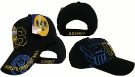 Embroidered Black Us Navy Anchor 1775 Emblem Baseball Style Hat Cap - £17.88 GBP