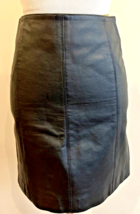 Vtg. Hugo Buscati Collection Black Leather Pencil Skirt Size 2 - £47.58 GBP