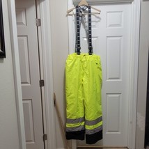 NWOT Helly Hansen Hi-Vis Neon Yellow Reflective Insulated Bibs Men’s Siz... - £65.15 GBP