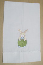 Patience Brewster Krinkles Easter Yellow Egg Bunny Tea bar hand towel Re... - £27.64 GBP