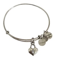 Alex &amp; Ani Silver Key to My Heart Charm Bangle Bracelet - £9.24 GBP
