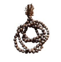 Om Symbol Yak Bone Mala Light Brown 108 Beads in 8 Mm Prayer Mala. - £10.29 GBP