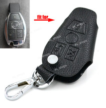 BENZ Black Genuine Leather Shell Remote Key Case Holder Chain,C,R,CL,GL,... - £7.07 GBP