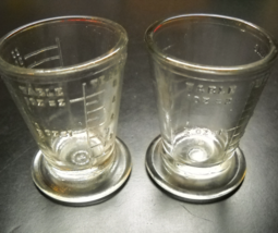 Armstrong Cork Company Shot Glasses Set of Two Pharmaceutical Markings On Clear - £10.38 GBP