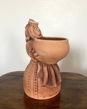 Woman with a bowl Vintage ceramic figurine, decorative terra cotta figurine - £44.65 GBP