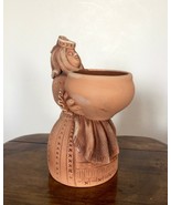 Woman with a bowl Vintage ceramic figurine, decorative terra cotta figurine - £43.45 GBP