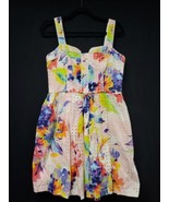 Trina Turk Elin Dress Eyelet Watercolor Floral Print Fit &amp; Flare Summer ... - €32,18 EUR