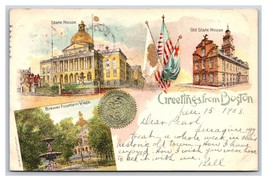 Multiview Vignette Greetings From Boston Massachusetts MA 1903 UDB Postcard V15 - £4.60 GBP