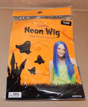 Halloween Character Wig Child&#39;s Neon Wig Elastic Lining Snug Fit Neon Bl... - £5.51 GBP