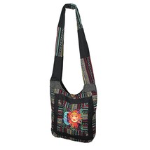Colorful Cotton Celestial Sun and Moon Sling Bag Zipper Pockets - £19.88 GBP+
