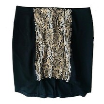 NWT Nordstrom Womens Size Small Lush Gold Sequin Panel Black Mini Skirt - £15.60 GBP