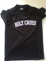 Holy Cross Under Armour Loose Heatgear Shirt Sz Small Black Worcester Mass - $25.47