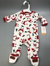 Just One You Carter&#39;s Fleece Santa Bodysuit  Footed Sz 3M My First Chris... - £7.76 GBP