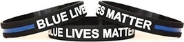 100 Blue Lives Matter Thin Blue Line Silicone Wristbands in Support Memory Po... - £69.83 GBP