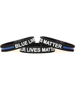 100 Blue Lives Matter Thin Blue Line Silicone Wristbands in Support Memo... - $118.31 CAD