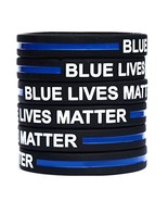 100 Child Blue Lives Matter Thin Blue Line Silicone Wristbands in Suppor... - £40.20 GBP