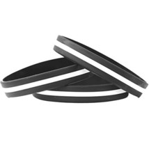 100 Child Size Thin White Line Silicone Wristbands in Support Memory Eme... - £39.07 GBP