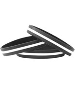 100 Child Size Thin White Line Silicone Wristbands in Support Memory Eme... - £39.06 GBP