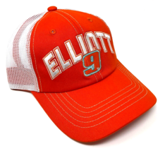 Nascar #9 Chase Elliott Orange White Curved Bill Mesh Trucker Snapback Hat Cap - £17.24 GBP