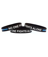 1 No One Fights Alone Wristband Bracelet with Thin Blue Line [Jewelry] - $13.42 CAD