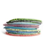 10 Recycled Flip Flop Bracelets Assorted Colors Hand Made in Mali, West Africa - £7.20 GBP