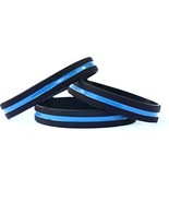 10 Thin Blue Line Silicone Wristbands in Support Memory Police Officer [... - $22.46 CAD