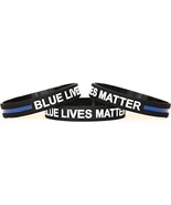 1 Child Size Blue Lives Matter Thin Blue Line Silicone Wristband Bracele... - £2.23 GBP
