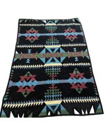 Vintage Vuteks Crown Crafts Aztec Print Acrylic Blanket 53x78  Yugoslavi... - $786.63 MXN