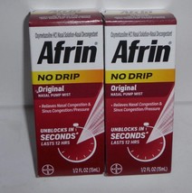 (2) Afrin No Drip Nasal Pump Mist Original   1/2oz Each  Exp 12/25 Free ... - $260.35 MXN