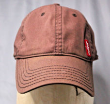 Levi&#39;s Brown Hat Cap Red Tag Adjustable Strap Baseball One Size 100% Cotton - £11.47 GBP