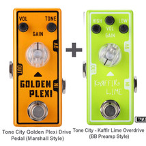 Tone City Golden Plexi Drive T7 + T6 Kaffir Lime Effect Pedals Micro as ... - £70.63 GBP