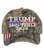 Trump Hat 3RD TERM Embroidered Hat Mossy CWF305 Adjustable Hat w/ USA Fl... - €23,34 EUR