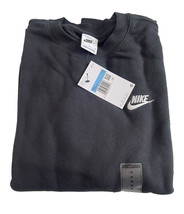 Nike Mens Sportswear Club Fleece Crew Sweatshirt Black/White Medium - $56.92