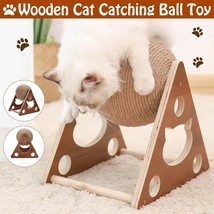 Wooden Cat Scratcher with Sisal Rope Ball - Multi-Functional Cat Scratching Post - £39.65 GBP+